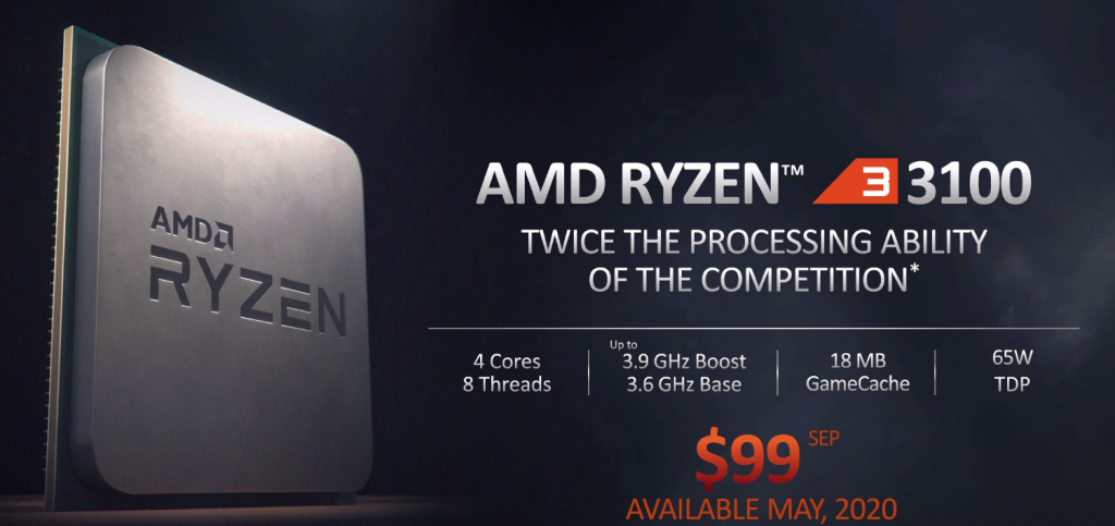 AMD Ryzen 3 3100 Desktop CPU